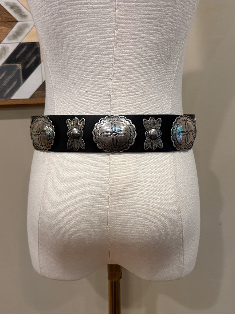 Ralph Lauren Collection Black Leather Western Concho Belt size Small - Picture 4 of 16